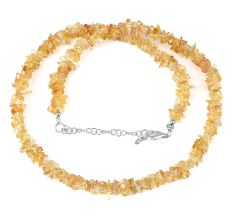 Citrine Nuggets stone necklace, 925 Sterling silver necklace for women, handmade jewelry